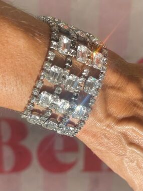 Crystal Statement Bracelet - Silver Tone